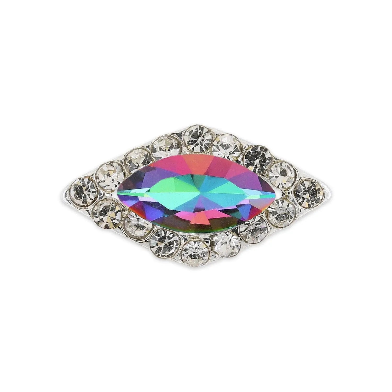 Pot of 10 Charms - Silver Diamond Shape & Multi-colour Marquise   Naio Nails