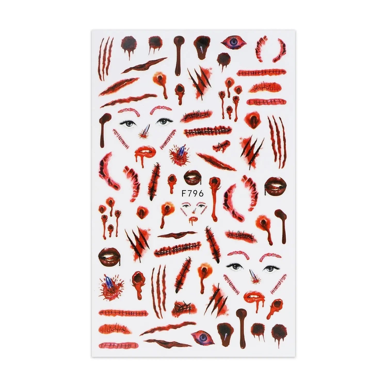 Halloween Stickers - Wounds and Faces   Naio Nails