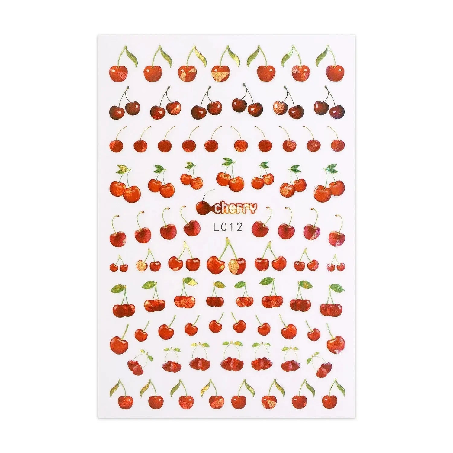 Metallic Sticker Sheet - Cherries   Naio Nails