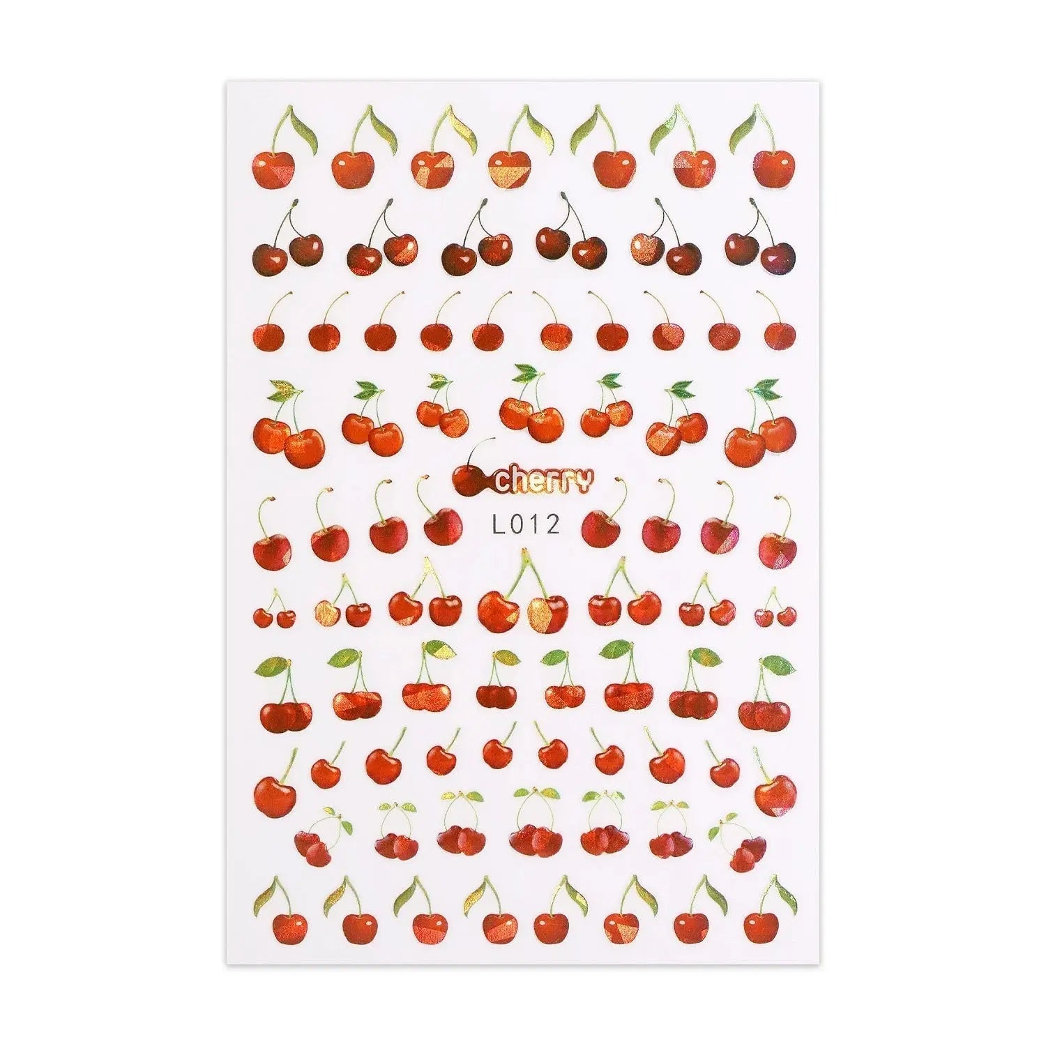 Metallic Sticker Sheet - Cherries   Naio Nails