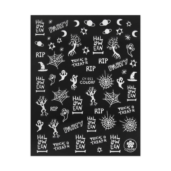 Glow in the Dark Halloween Stickers - Ghosts, Slogans & Trees