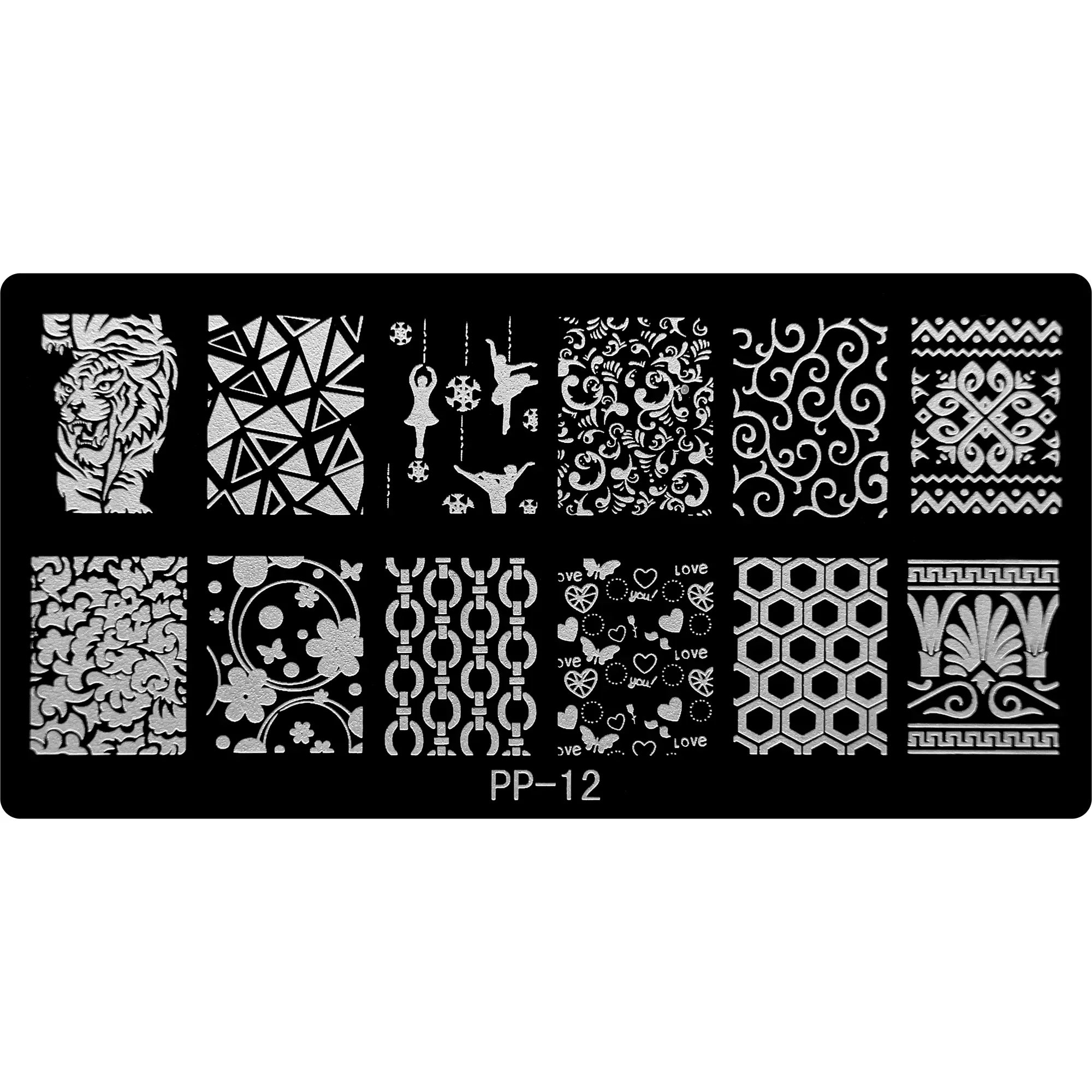 Stamping Plate - PP-012   Naio Nails