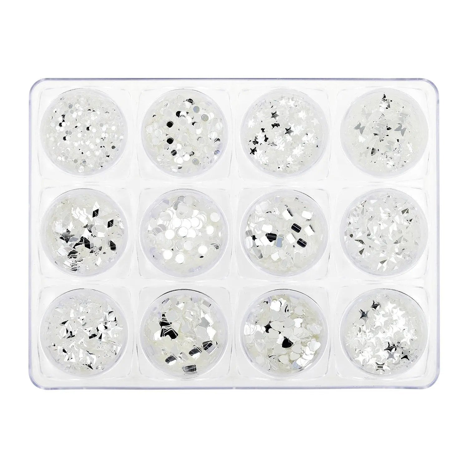 Glitter Set - NGS-013 - Silver Shapes   Naio Nails