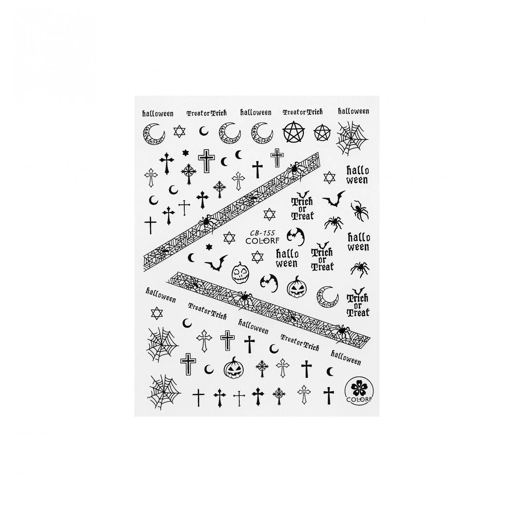 Halloween Stickers - Crosses & Bats - White   Naio Nails