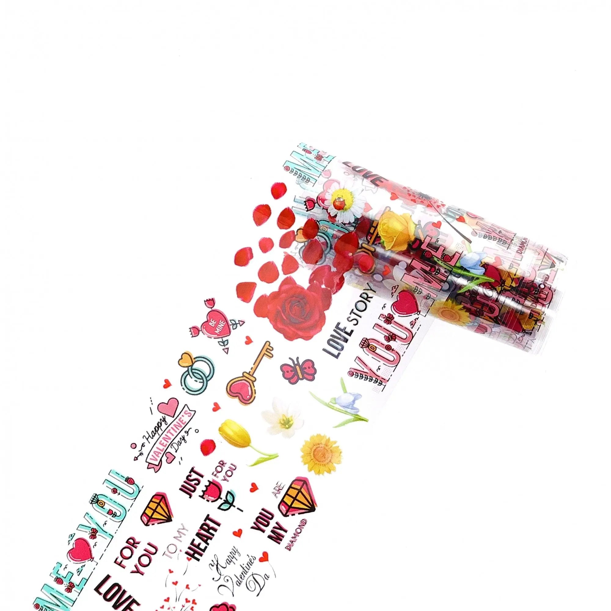 TFS-33 Transparent Hearts & Flowers Set of Foils   Naio Nails