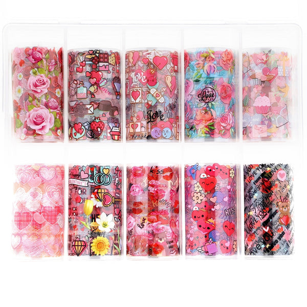 TFS-33 Transparent Hearts & Flowers Set of Foils