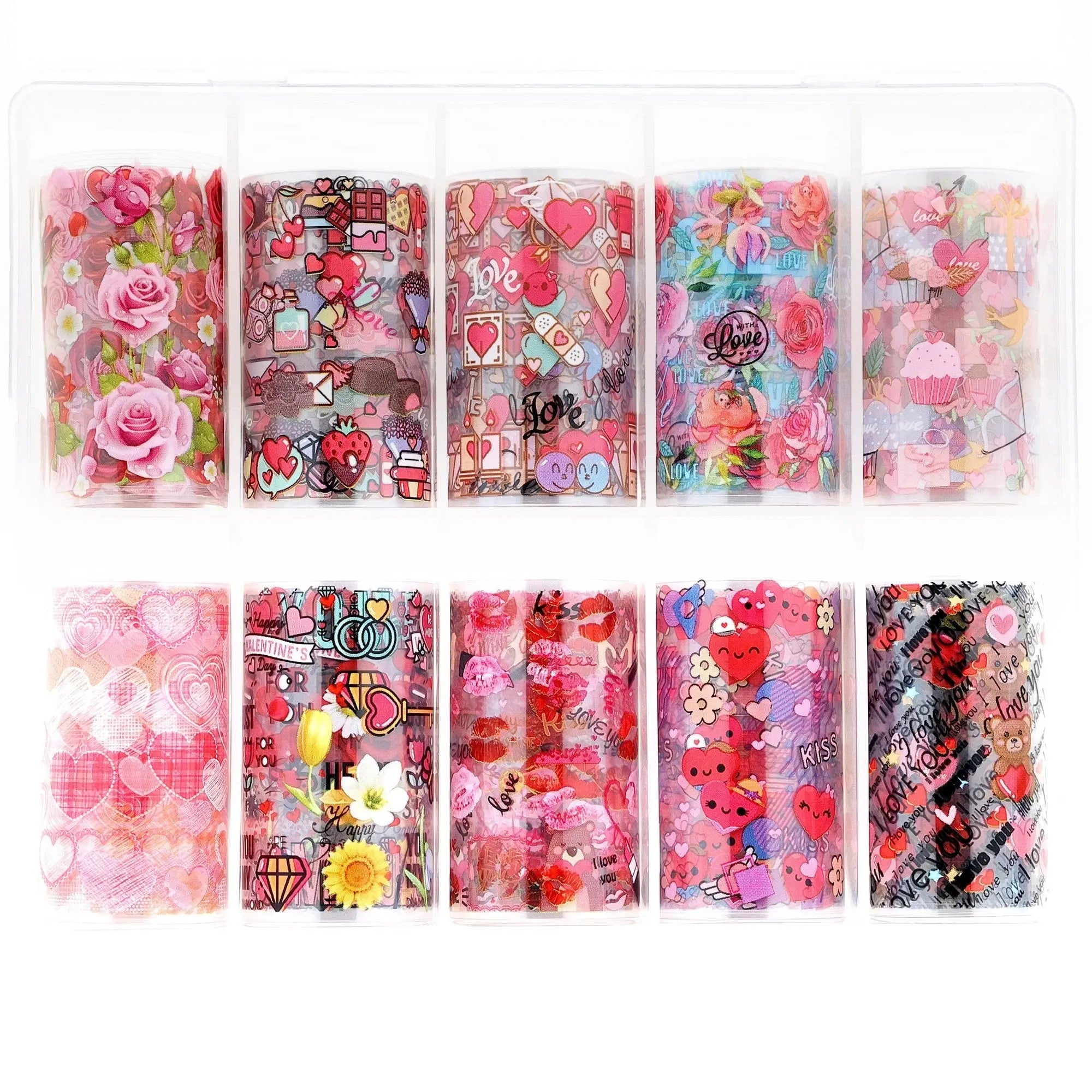 TFS-33 Transparent Hearts & Flowers Set of Foils   Naio Nails