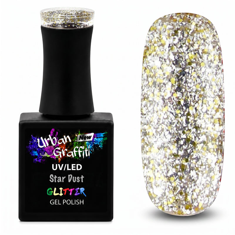 Star Dust - UGGP-A0906 Urban Graffiti Zilver en Goud Glitter Gel Nagellak 15ml