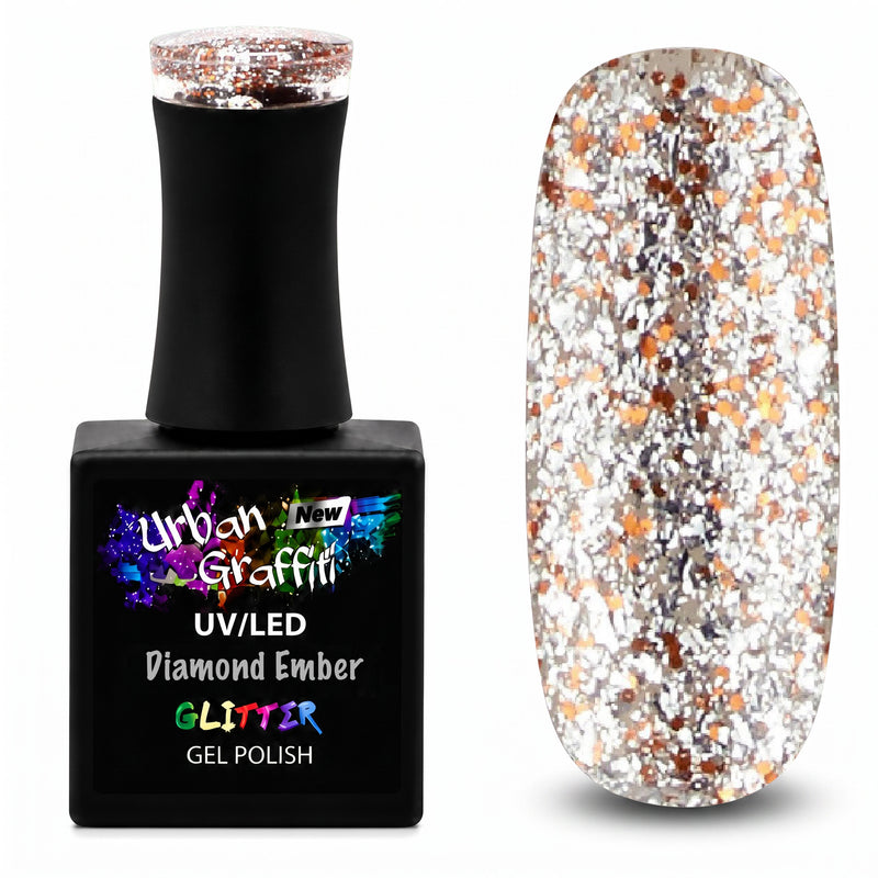 Diamond Ember - UGGP-A0911 Urban Graffiti Zilver en Goud Glitter Gel Nagellak 15ml