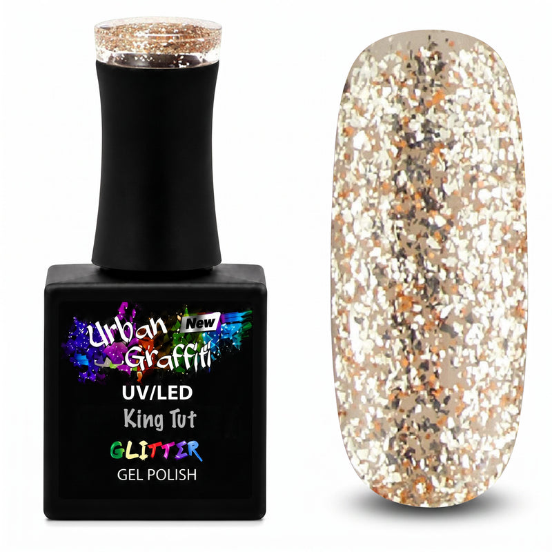 King Tut - UGGP-A0915 Urban Graffiti Gouden Glitter Gel Nagellak 15ml