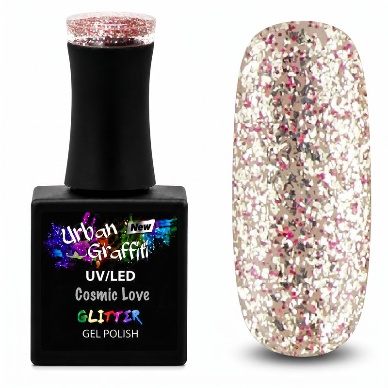 Cosmic Love - UGGP-A0916 Urban Graffiti Goud en Rood Glitter Gel Nagellak 15ml