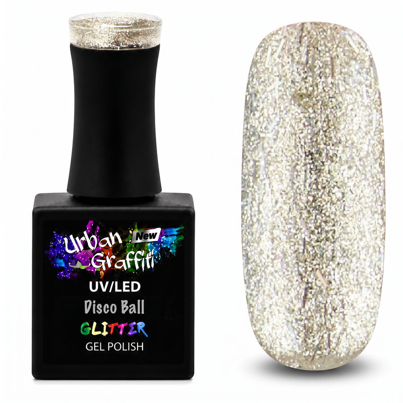 Disco Bal - UGGP-A0922 Urban Graffiti Zilveren Glitter Gel Nagellak 15ml