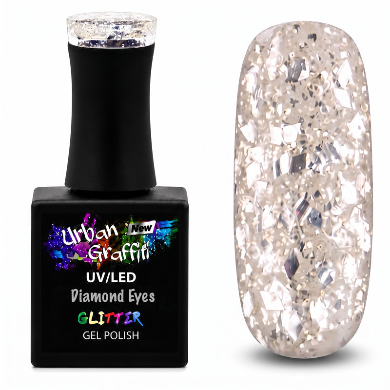Diamond Eyes - UGGP-A0923 Urban Graffiti Zilveren Glitter Gel Nagellak 15ml