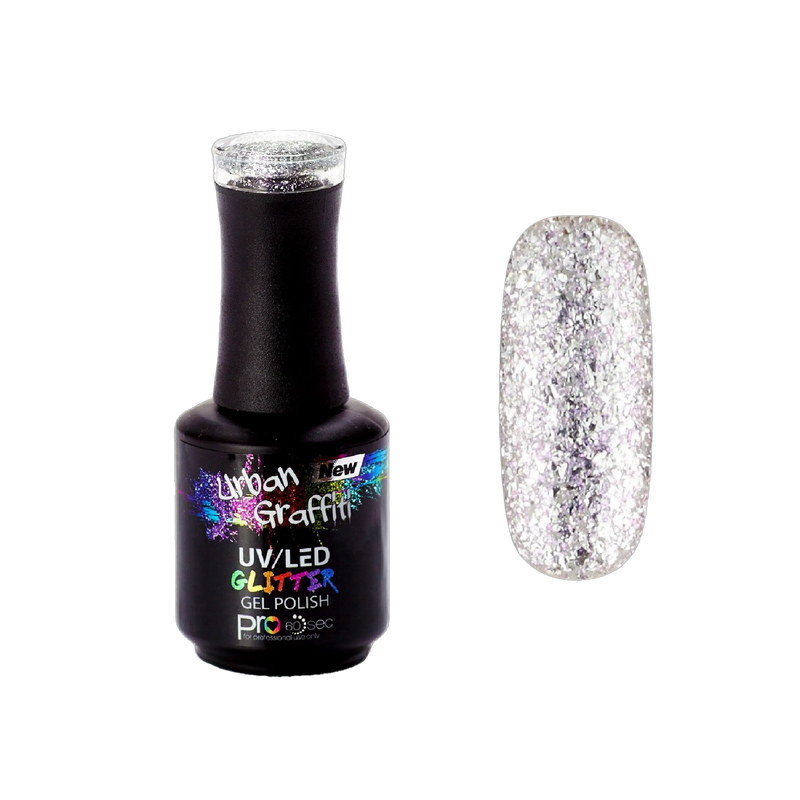 Artemis - UGGP-A0910 Esmalte en Gel con Purpurina Plateada de Graffiti Urbano 15ml