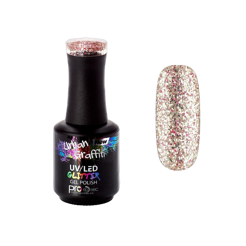 Cosmic Love - UGGP-A0916 Esmalte en Gel con Purpurina Dorada y Roja de Graffiti Urbano 15ml