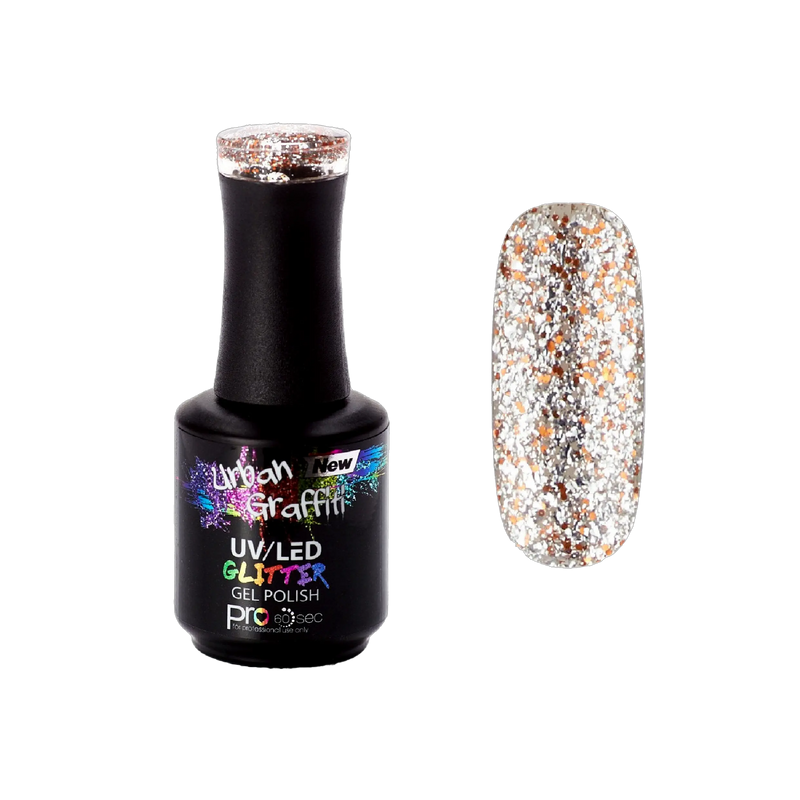 Diamond Ember - UGGP-A0911 Esmalte en Gel con Purpurina Plateada y Dorada Urban Graffiti 15ml