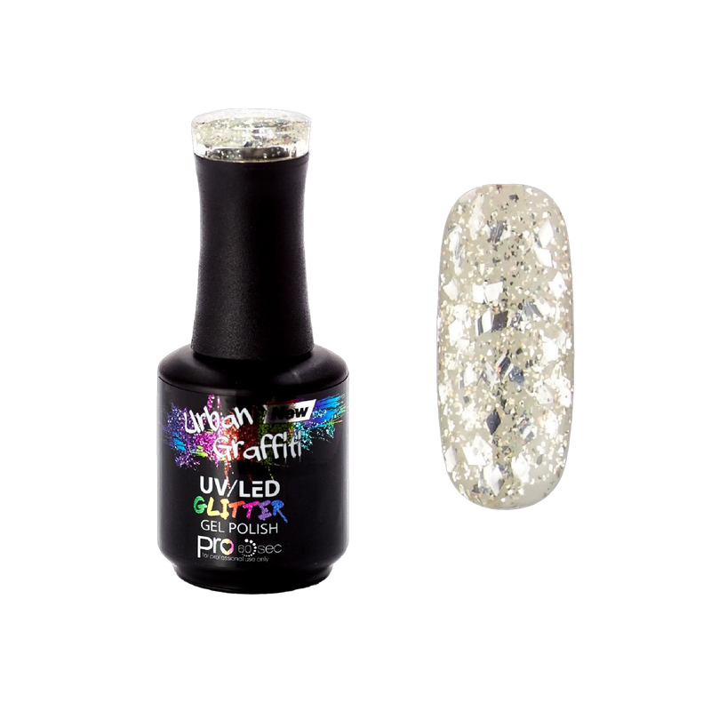 Diamond Eyes - UGGP-A0923 Esmalte en Gel con Purpurina Plateada de Graffiti Urbano 15ml