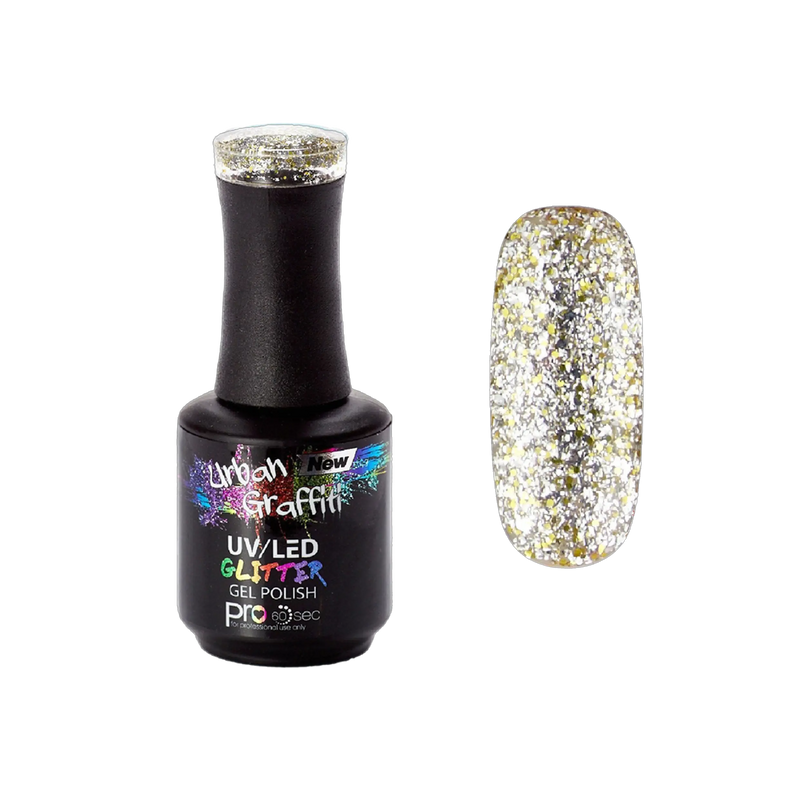 Star Dust - UGGP-A0906 Esmalte en Gel con Purpurina Urbana Grafiti Plata y Oro 15ml
